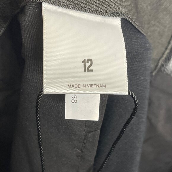 New Express Pants Black Womens 12 High Waisted Faux Leather Pleated‎ Vegan - Picture 6 of 12